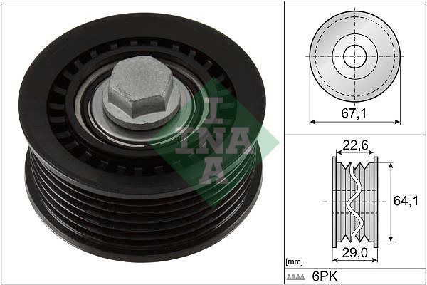 Rolka zwrotna paska wieloklinowego do Opla, 532 1076 10, INA w ofercie sklepu e-autoparts.pl 